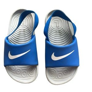 Nike Kids Blue and White Sandals